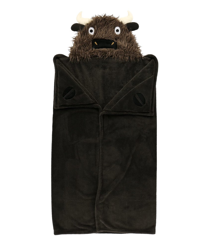 Lazy One Wearable Hooded Blanket for Kids, Animal Hooded Blanket (Buffalo) - Image 3